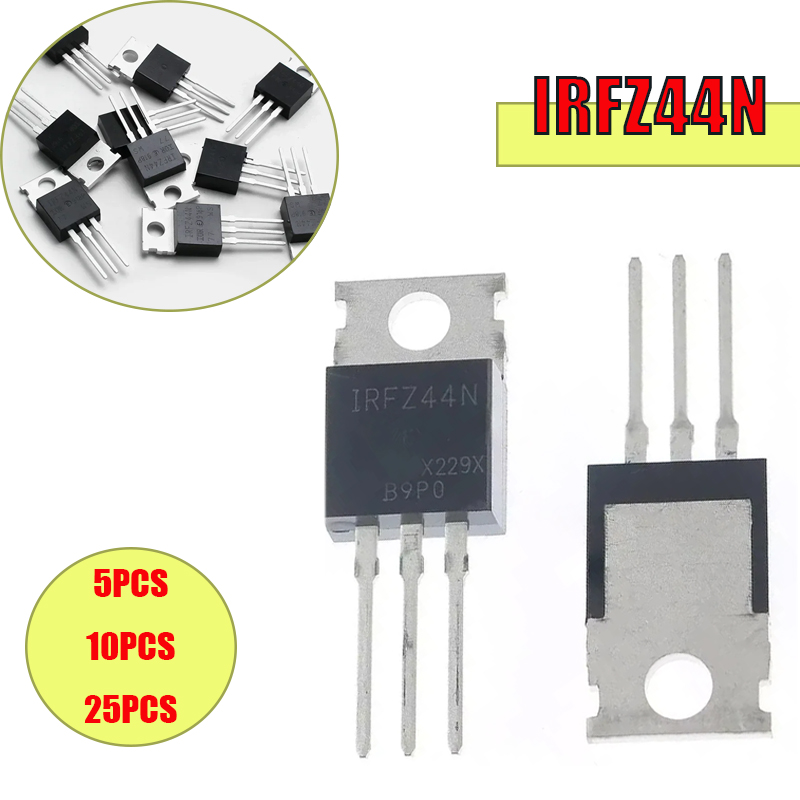 Mosfet Transistor Set - 5/10/25 шт. IRFZ44N TO-220 IRFZ44NPBF комплект
