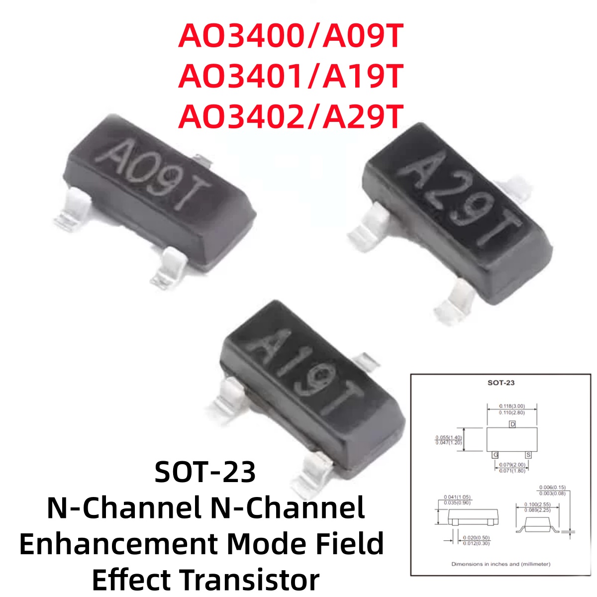Diy Electronics Youtube Channel - 100-500 шт. AO3400/A09T AO3401/A19T AO3402/A29T N-канальные